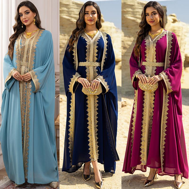 2PCS Muslim Women Dress Dubai  - Embroidery Kebaya review and price