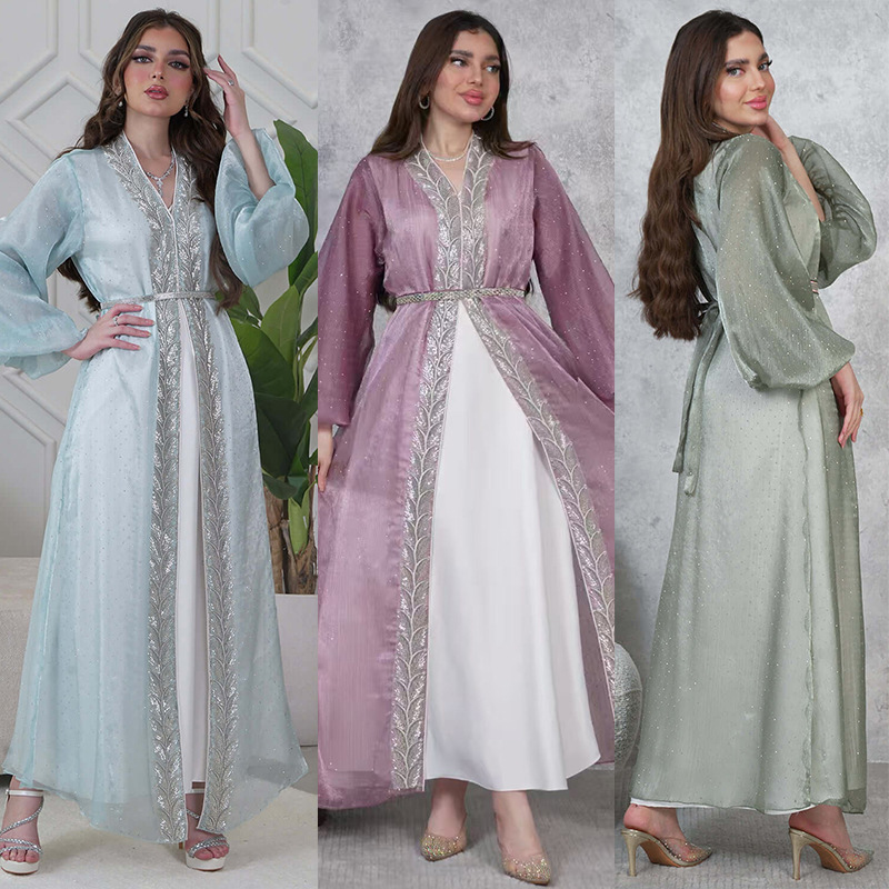 2PCS Muslim Women Dress Dubai  - Embroidery Kebaya review and price