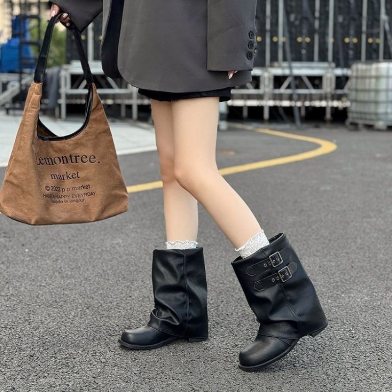 Women Double Buckle Slouch Mid - Embroidery Garments review and price